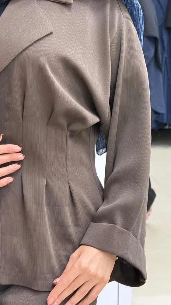کت و شلوار کرپ میله ای عروسکی